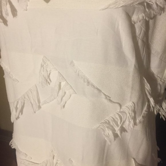 ANTHROPOLOGIE MAEVE Pullover Fringe Shift White 8 - Picture 5 of 8